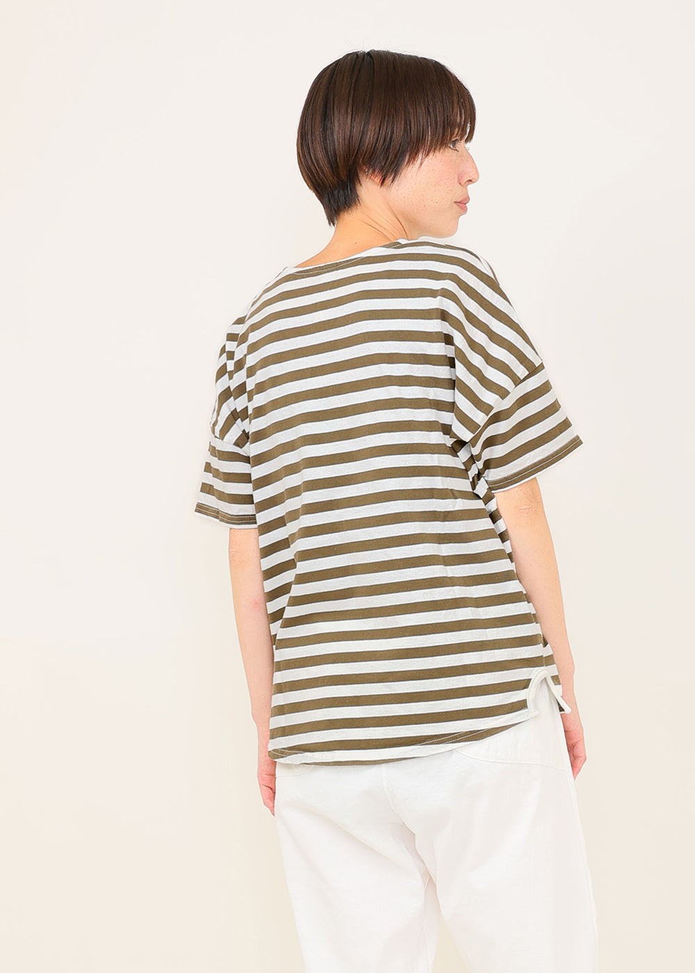 白×カーキ model:164cm