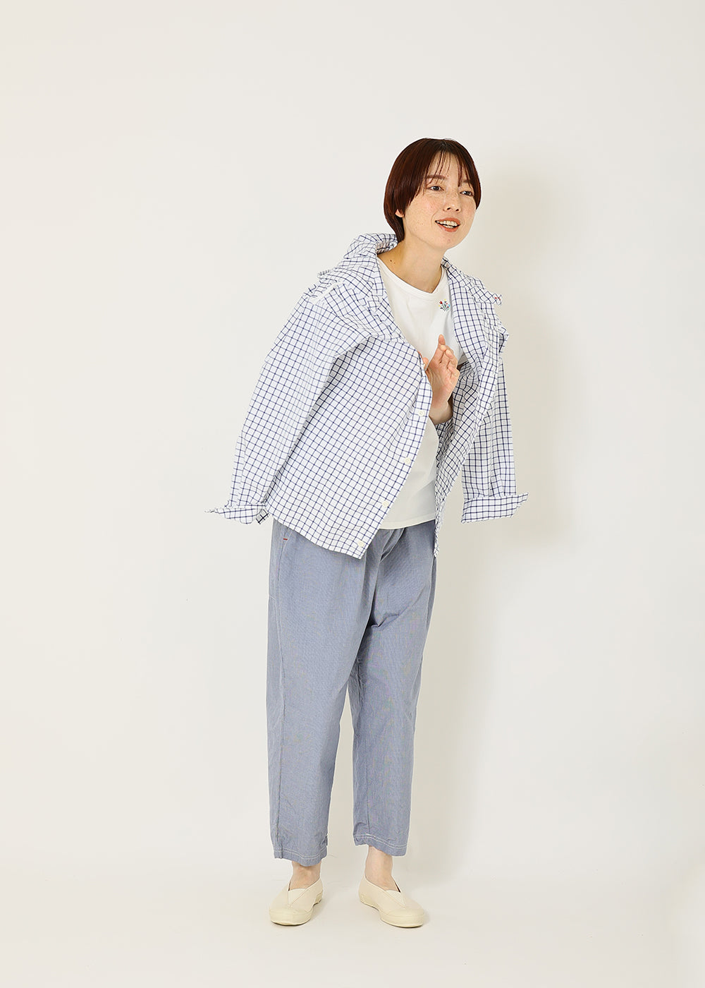 白×ネイビー model:164cm