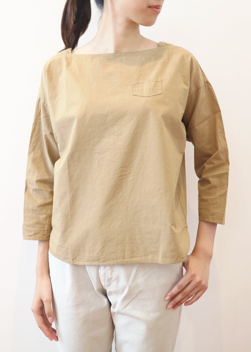 コットンクロス ボートネックP/O