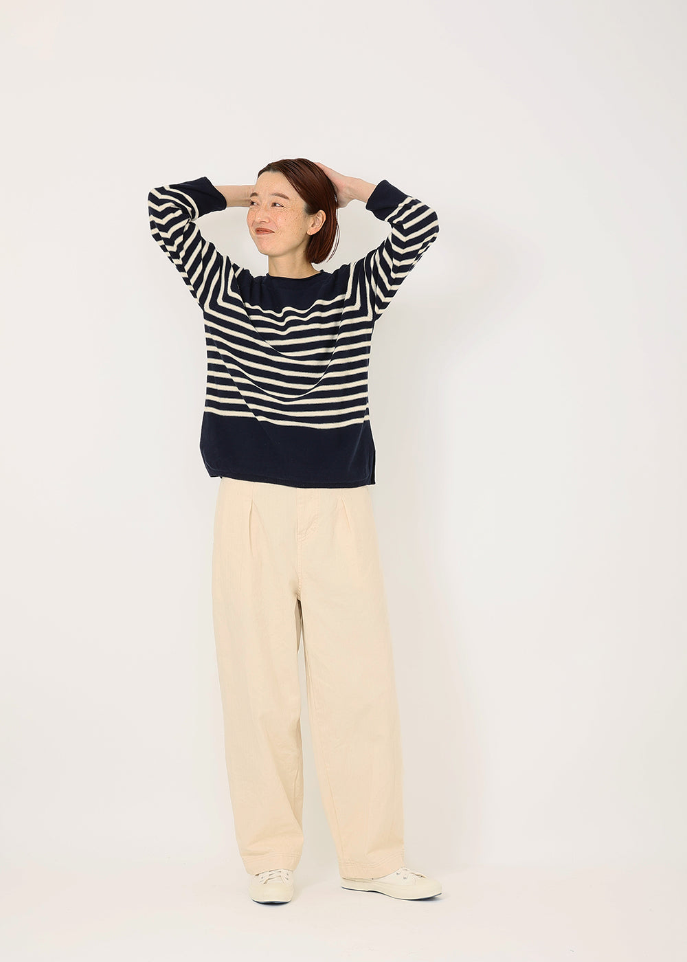 ネイビー×オフ白 model:165cm