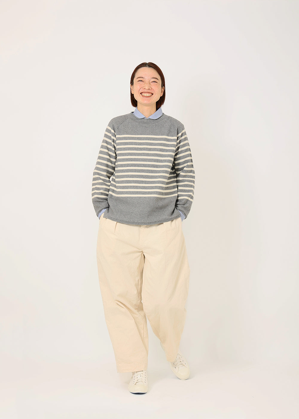 トップグレー×オフ白 model:165cm
