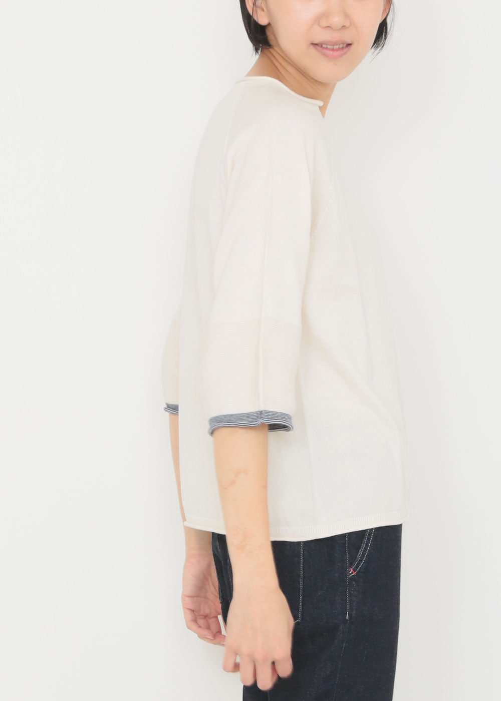 アイボリー×ネイビー　model：170cm