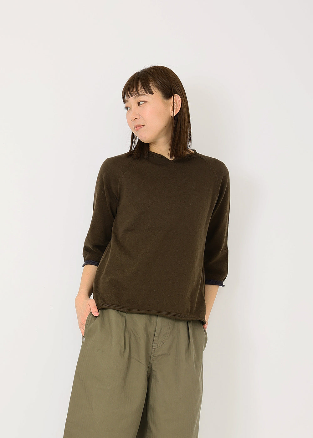 Dブラウン×ネイビー　model：170cm