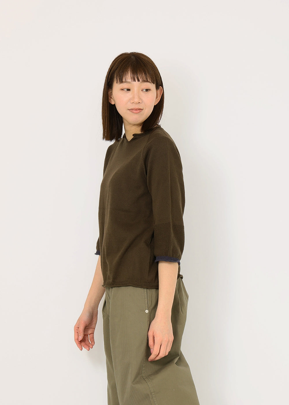 Dブラウン×ネイビー　model：170cm