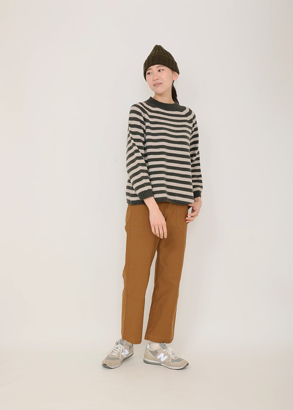 カーキ×ナチュラル　model：170cm