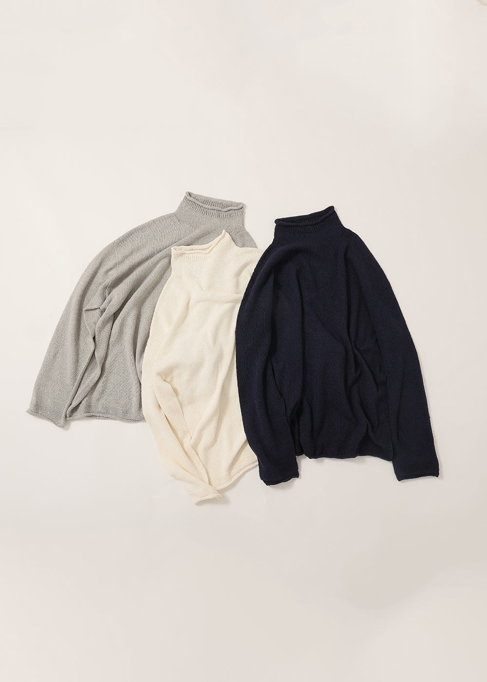 シルクコットン タートルニット