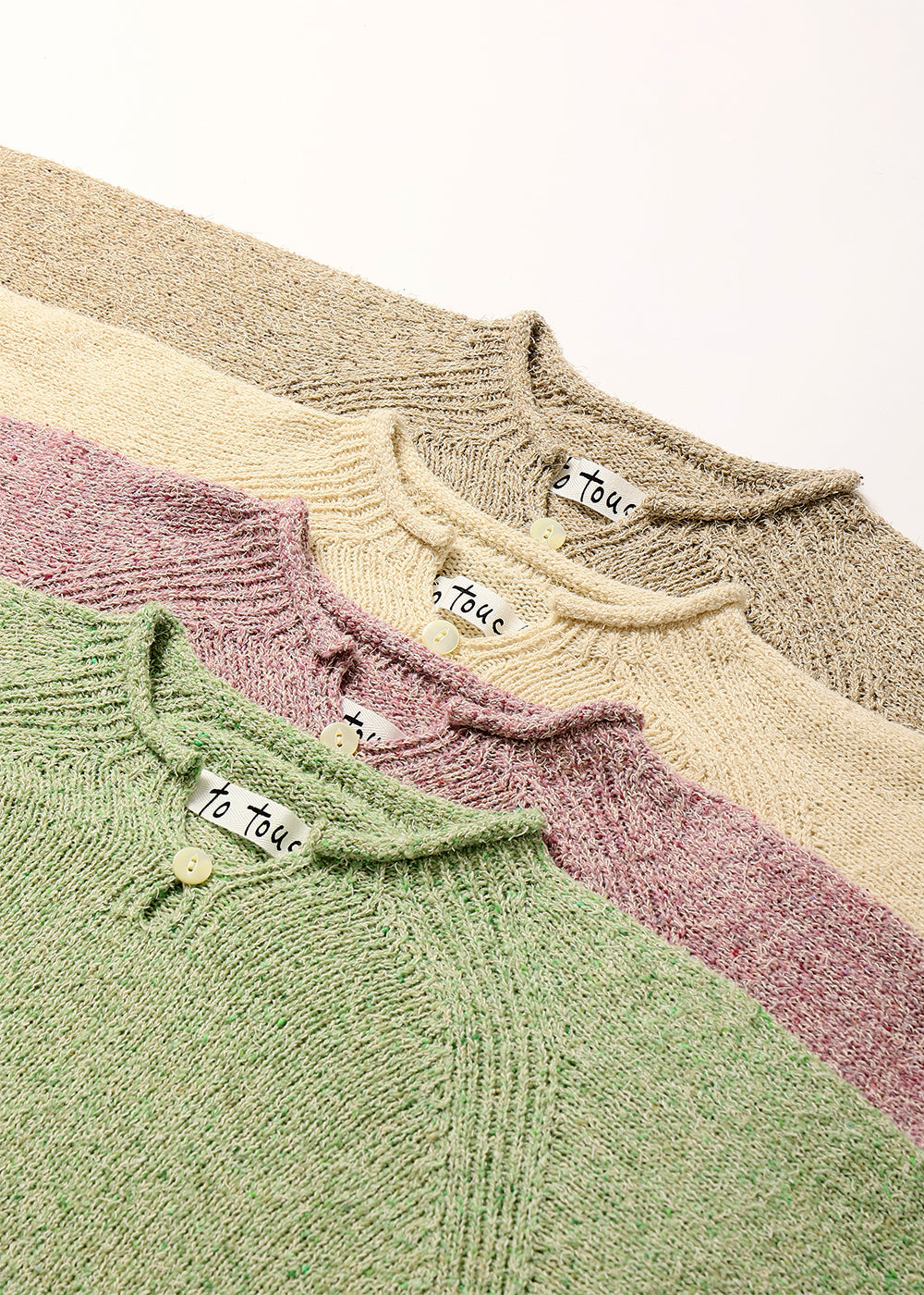 コットンリネンシルクネップ半袖ニット