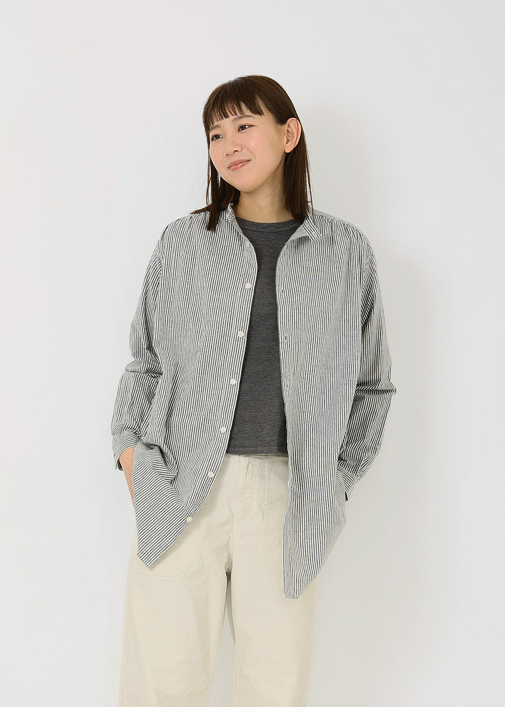 白×黒ストライプ　model：170cm
