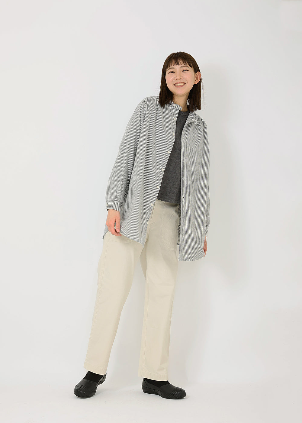 白×黒ストライプ　model：170cm