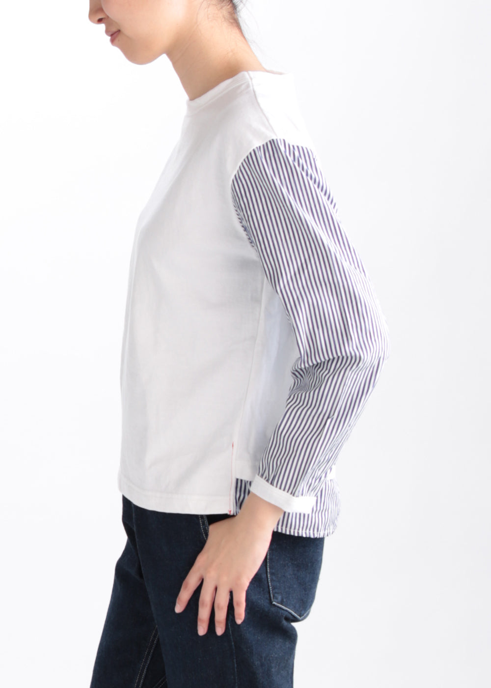 白×ストライプ　model：164cm